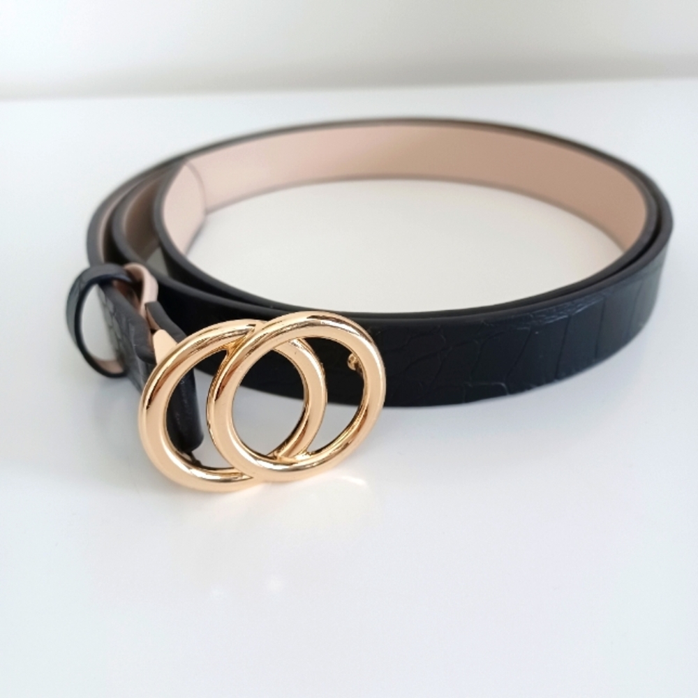 H&M Faux Alligater Belt with Gold Hardware